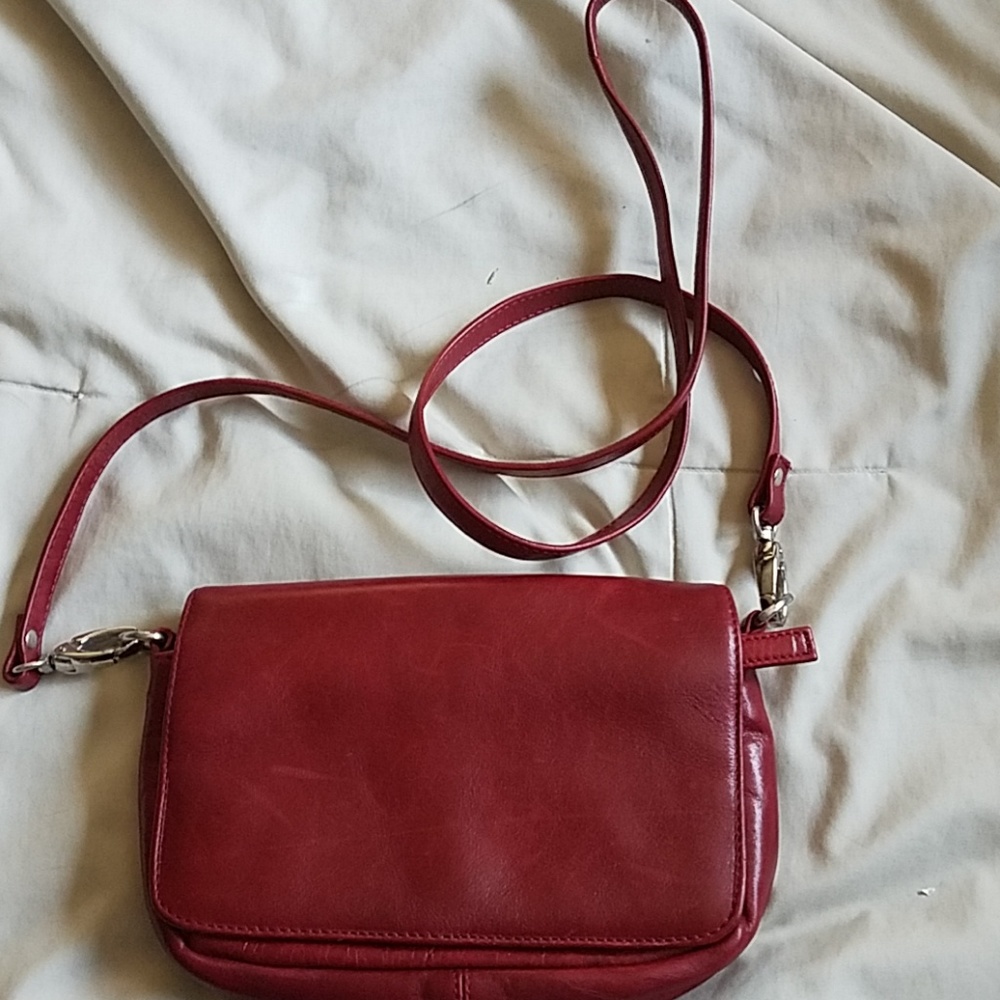Red leather purse